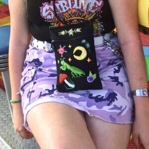 PURPLE CAMO PRINT SKIRT